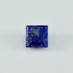 Riyogems 1 Stück echter blauer Lapislazuli, facettiert, 12 x 12 mm, quadratische Form, tolle Qualität, loser Stein