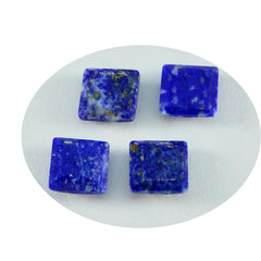 Riyogems 1pc véritable lapis lazuli bleu à facettes 13x13mm forme carrée qualité fantastique pierre précieuse en vrac