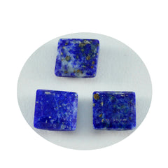 Riyogems, 1 pieza, lapislázuli azul natural facetado, 14x14mm, forma cuadrada, Gema de calidad sorprendente