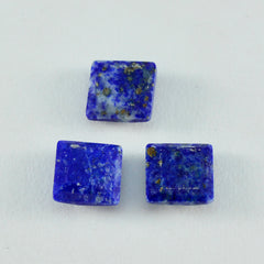 Riyogems, 1 pieza, lapislázuli azul natural facetado, 14x14mm, forma cuadrada, Gema de calidad sorprendente