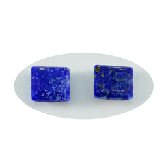 Riyogems, 1 pieza, lapislázuli azul real facetado, 15x15mm, forma cuadrada, gemas de calidad maravillosa