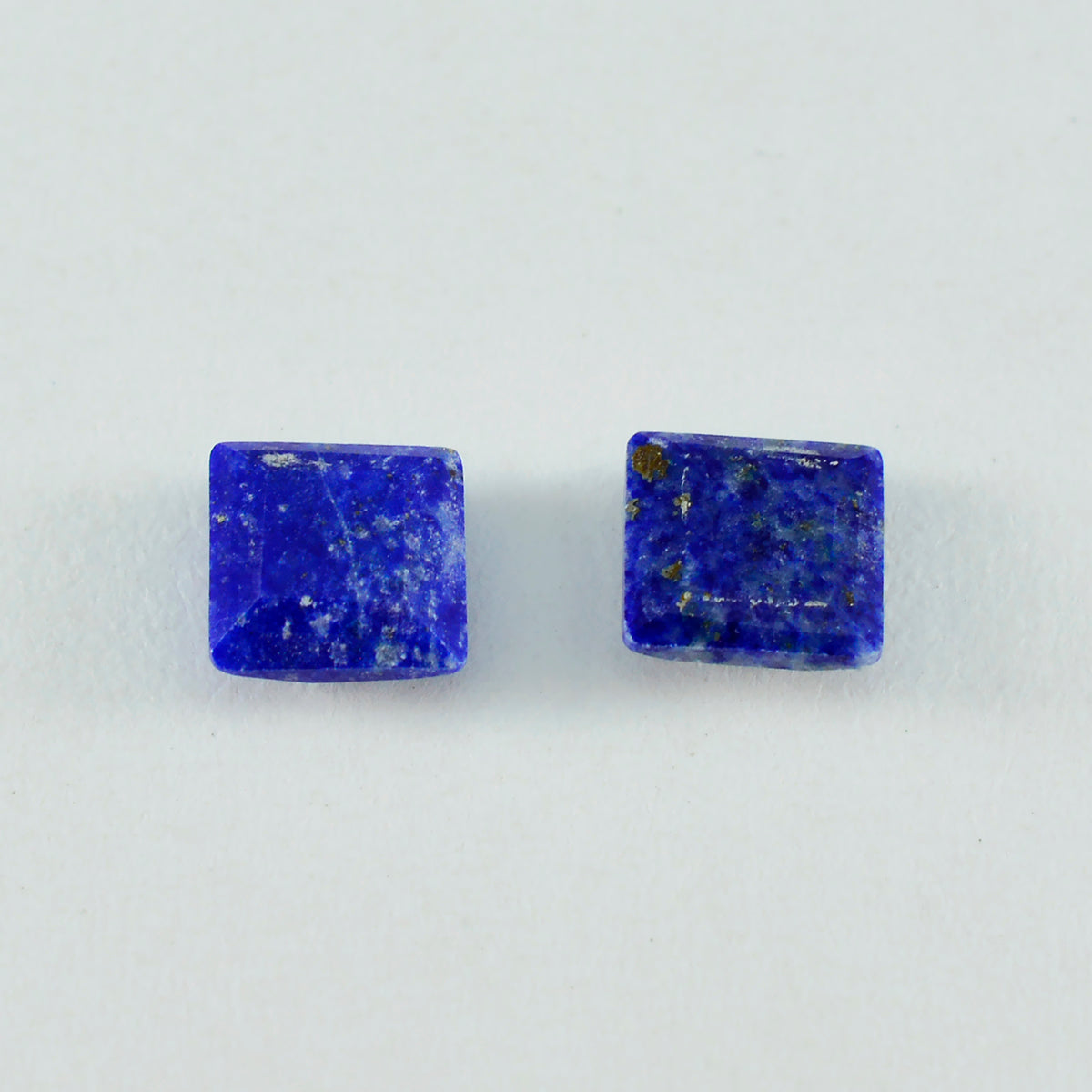 Riyogems 1 Stück echter blauer Lapislazuli, facettiert, 15 x 15 mm, quadratische Form, wunderbare Qualitätsedelsteine
