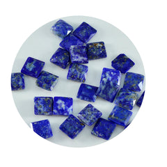 Riyogems 1 Stück natürlicher blauer Lapislazuli, facettiert, 5 x 5 mm, quadratische Form, gut aussehender, hochwertiger loser Edelstein