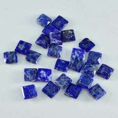 Riyogems 1 Stück natürlicher blauer Lapislazuli, facettiert, 5 x 5 mm, quadratische Form, gut aussehender, hochwertiger loser Edelstein