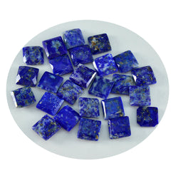 riyogems 1pc リアルブルー ラピスラズリ ファセット 6x6 mm 正方形の形の見栄えの良い品質の宝石