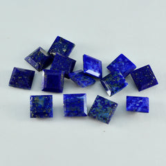 riyogems 1pc 本物のブルー ラピスラズリ ファセット 7x7 mm 正方形の形状の優れた品質の宝石