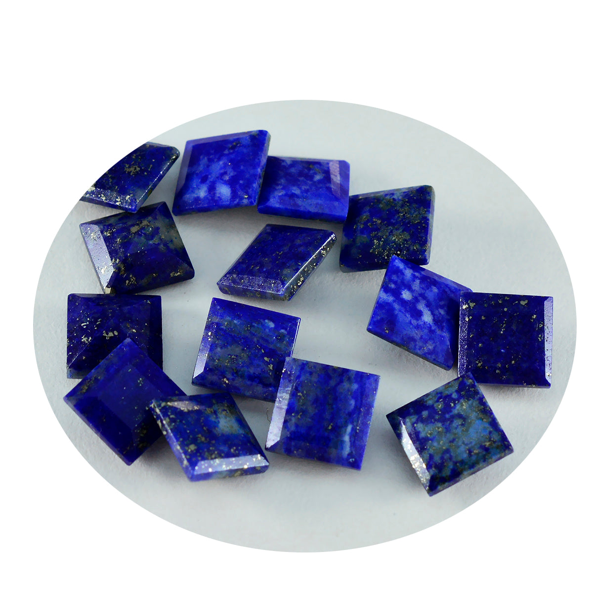 riyogems 1pc ナチュラル ブルー ラピスラズリ ファセット 8x8 mm 正方形の形状のかなり品質の石