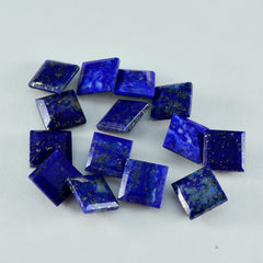 Riyogems 1 Stück natürlicher blauer Lapislazuli, facettiert, 8 x 8 mm, quadratische Form, hübscher Qualitätsstein