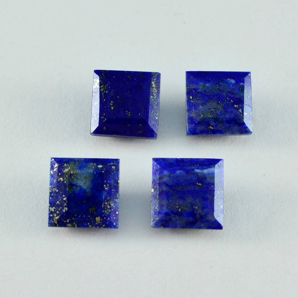 Riyogems, 1 pieza, lapislázuli azul real facetado, 9x9 mm, forma cuadrada, piedra preciosa de calidad asombrosa