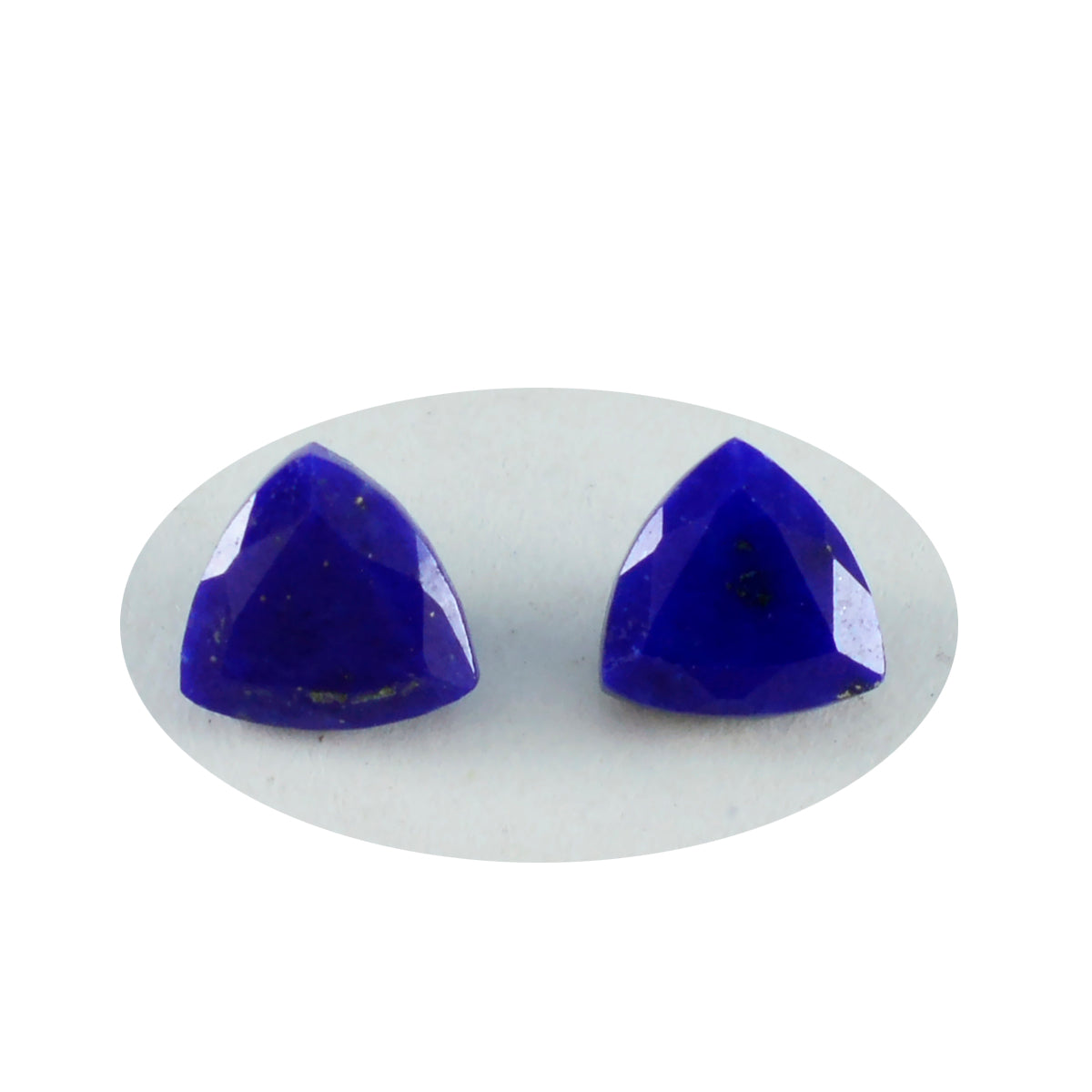 Riyogems 1PC Genuine Blue Lapis Lazuli Faceted 10x10 mm Trillion Shape A Quality Gem