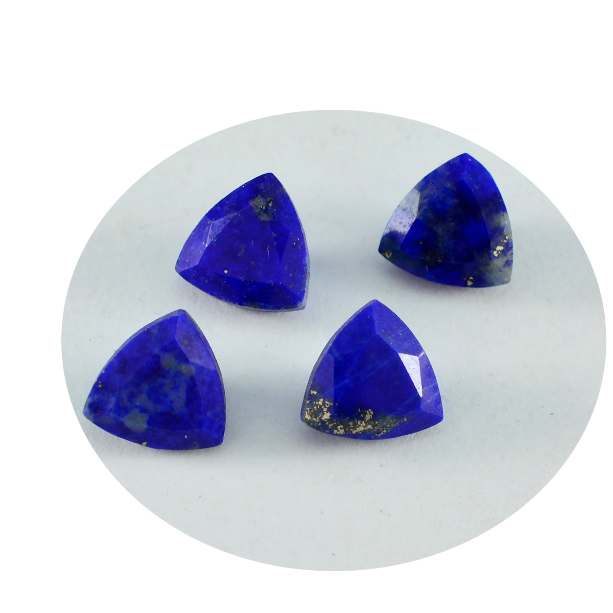 Riyogems 1PC Natural Blue Lapis Lazuli Faceted 11x11 mm Trillion Shape AA Quality Gems