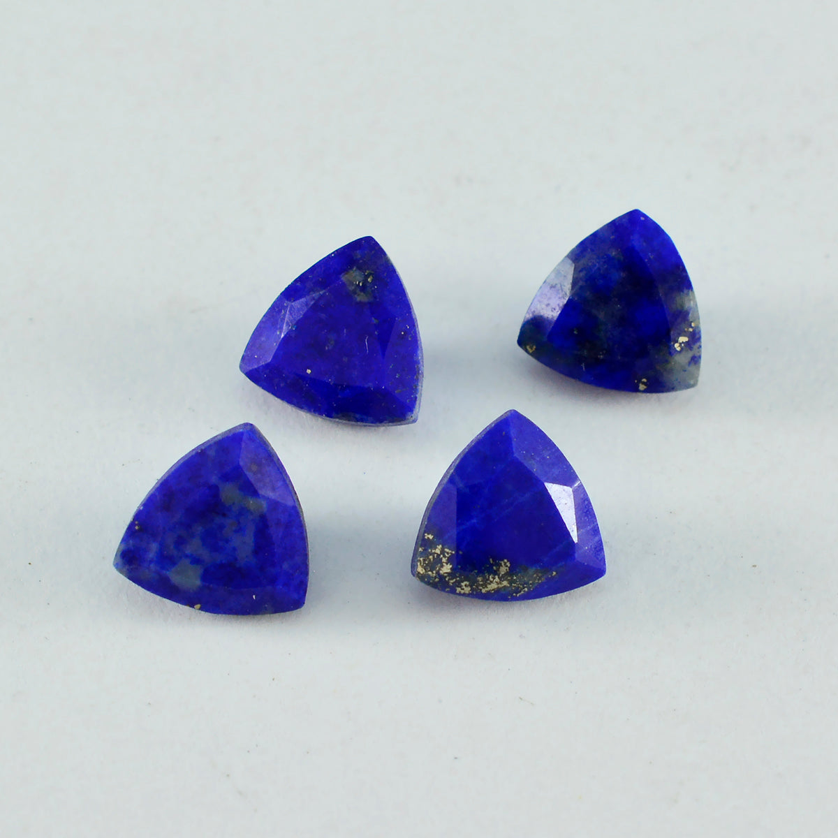 Riyogems 1 Stück natürlicher blauer Lapislazuli, facettiert, 11 x 11 mm, Billionenform, Edelsteine in AA-Qualität