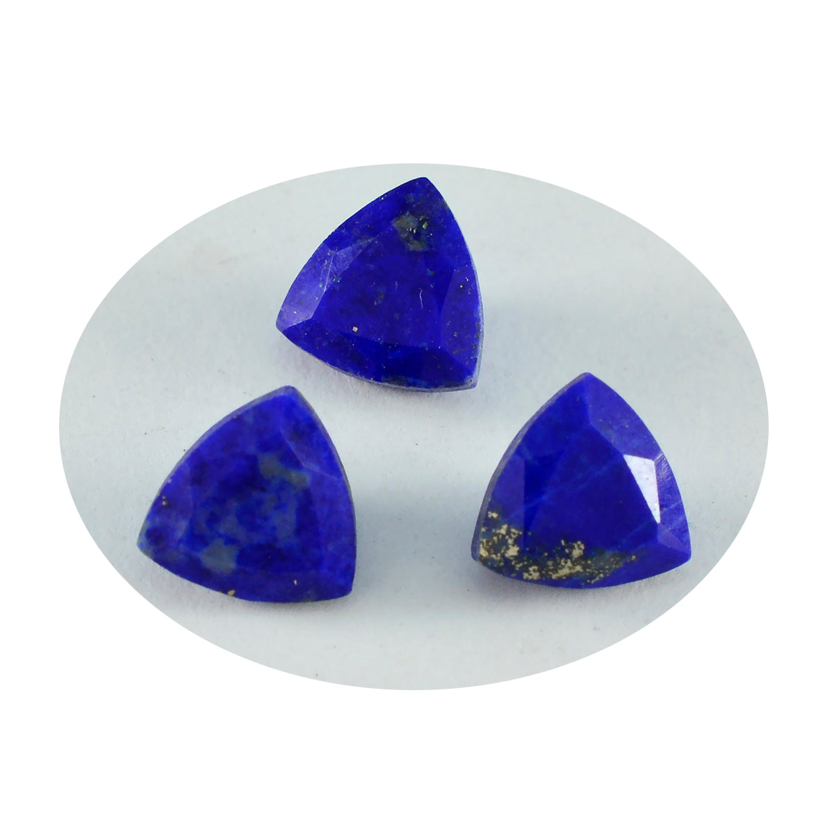 Riyogems 1PC Real Blue Lapis Lazuli Faceted 12x12 mm Trillion Shape AAA Quality Stone