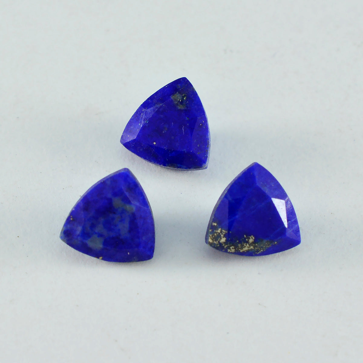 Riyogems 1 pièce lapis lazuli bleu véritable à facettes 12x12mm forme trillion pierre de qualité aaa