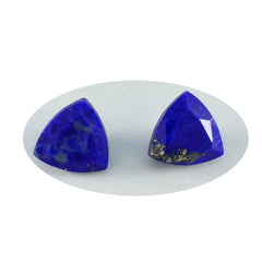 Riyogems 1PC Genuine Blue Lapis Lazuli Faceted 13x13 mm Trillion Shape A+ Quality Gemstone