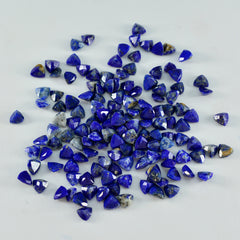 Riyogems 1pc véritable lapis lazuli bleu à facettes 4x4mm forme trillion pierre de qualité douce