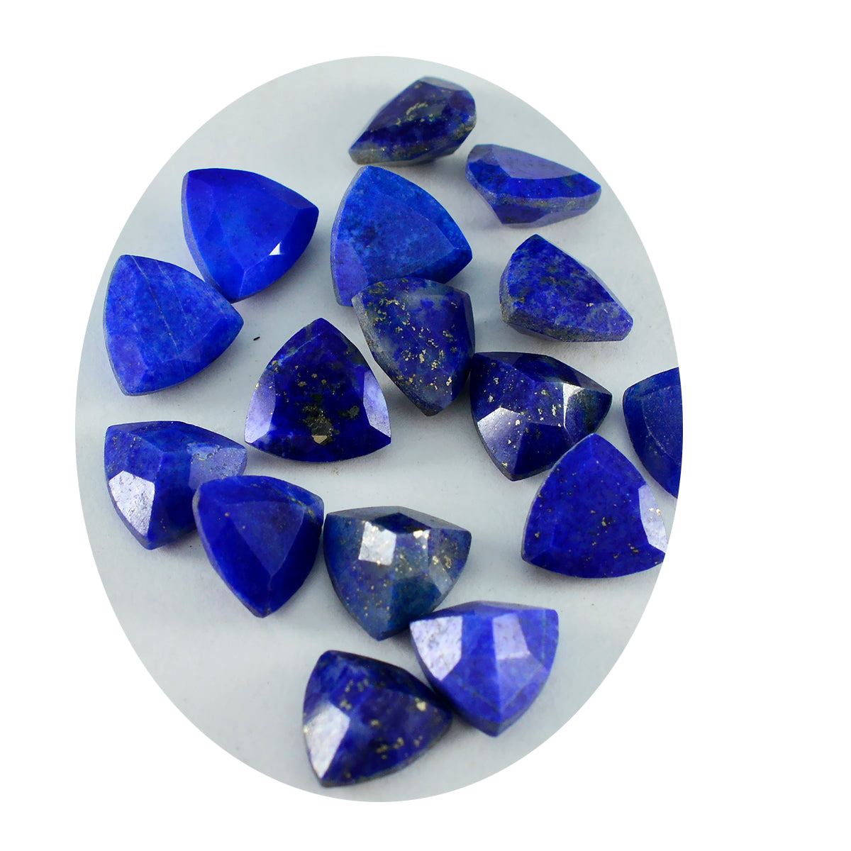 Riyogems, 1 pieza, lapislázuli azul auténtico facetado, 7x7mm, forma de billón, gemas sueltas de calidad y belleza