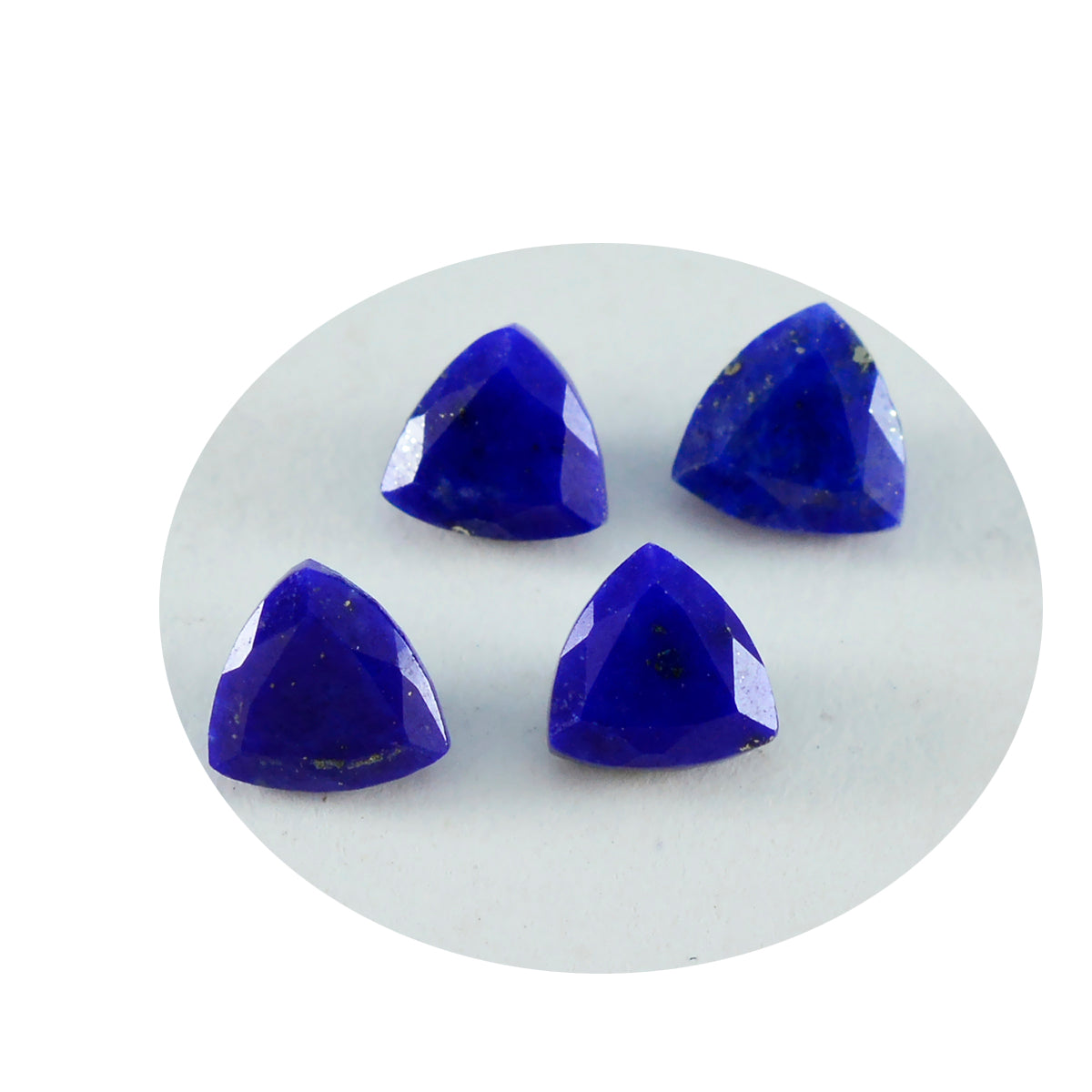 Riyogems 1 Stück natürlicher blauer Lapislazuli, facettiert, 8 x 8 mm, Trillionenform, erstaunlich hochwertiger loser Stein