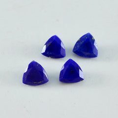 Riyogems 1 pièce lapis lazuli bleu naturel à facettes 8x8mm forme trillion qualité incroyable pierre en vrac