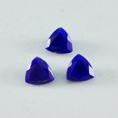 Riyogems 1PC Real Blue Lapis Lazuli Faceted 9x9 mm Trillion Shape cute Quality Loose Gemstone
