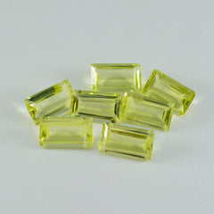 Riyogems 1PC Yellow Lemon Quartz Faceted 6x12 mm Baguett Shape startling Quality Stone