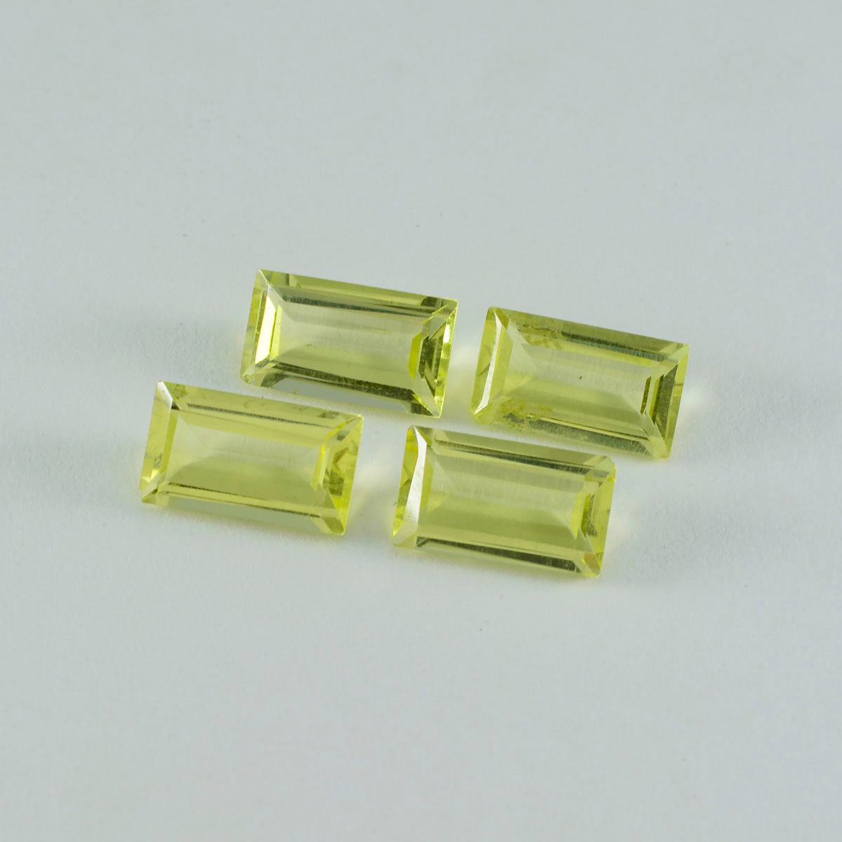 Riyogems 1PC Yellow Lemon Quartz Faceted 7x14 mm Baguett Shape wonderful Quality Gemstone