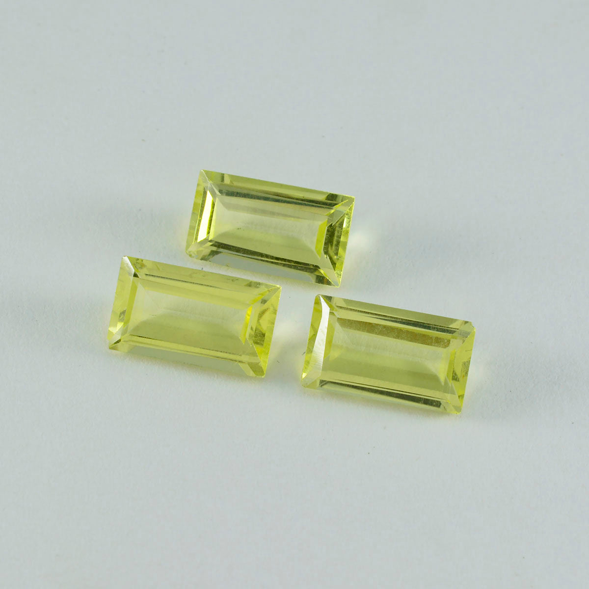 Riyogems 1PC Yellow Lemon Quartz Faceted 8x16 mm Baguett Shape sweet Quality Loose Gem