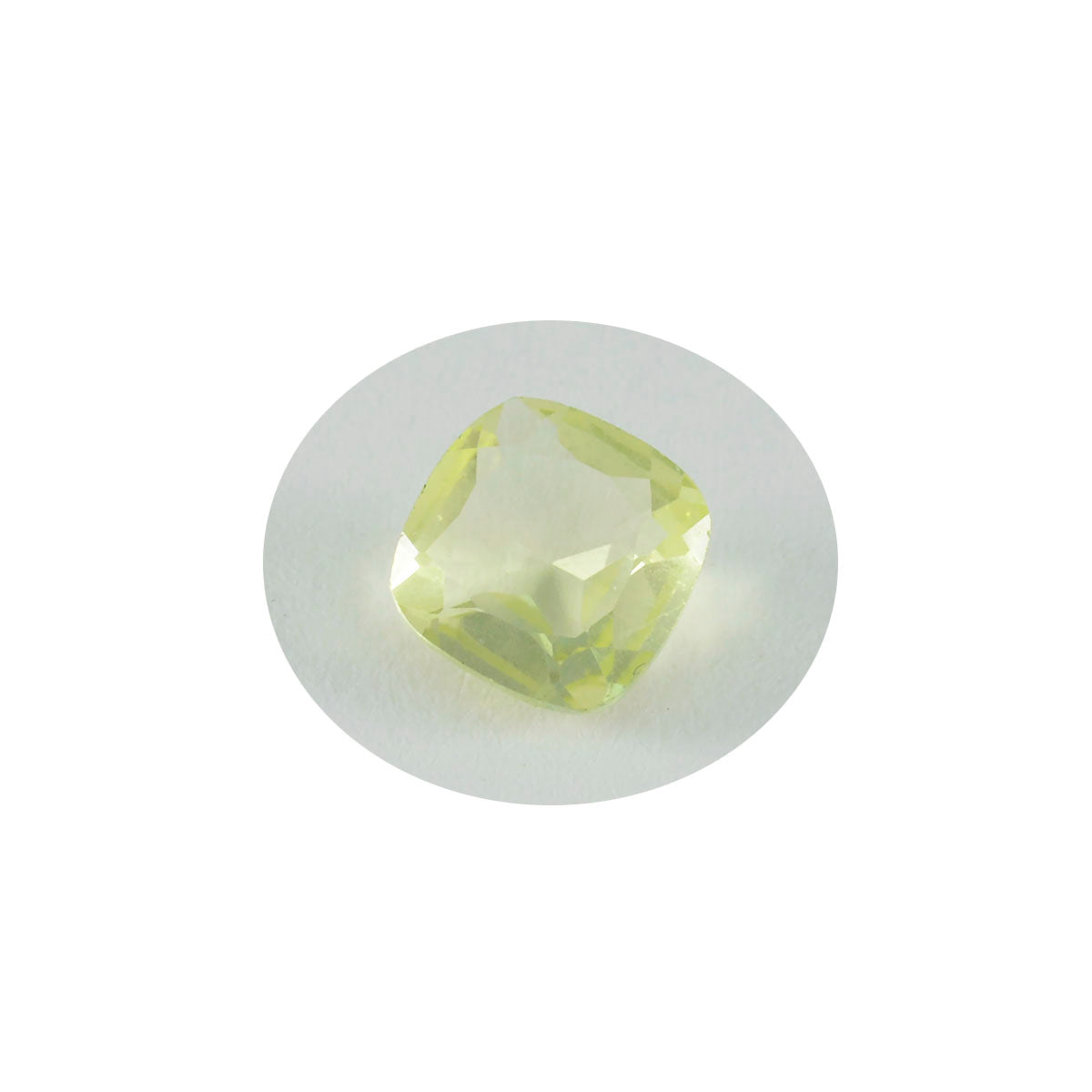 riyogems 1 st gul citron kvarts facetterad 10x10 mm kudde form en kvalitetsädelsten