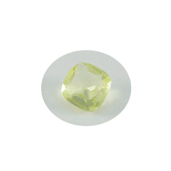 riyogems 1pc イエロー レモン クォーツ ファセット 10x10 mm クッション形状 AA 品質宝石