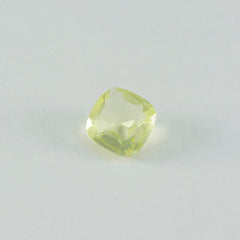 riyogems 1pc quartz citron jaune facetté 10x10 mm forme coussin aa qualité pierre précieuse