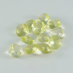 Riyogems 1PC Yellow Lemon Quartz Faceted 5x5 mm Cushion Shape awesome Quality Loose Stone