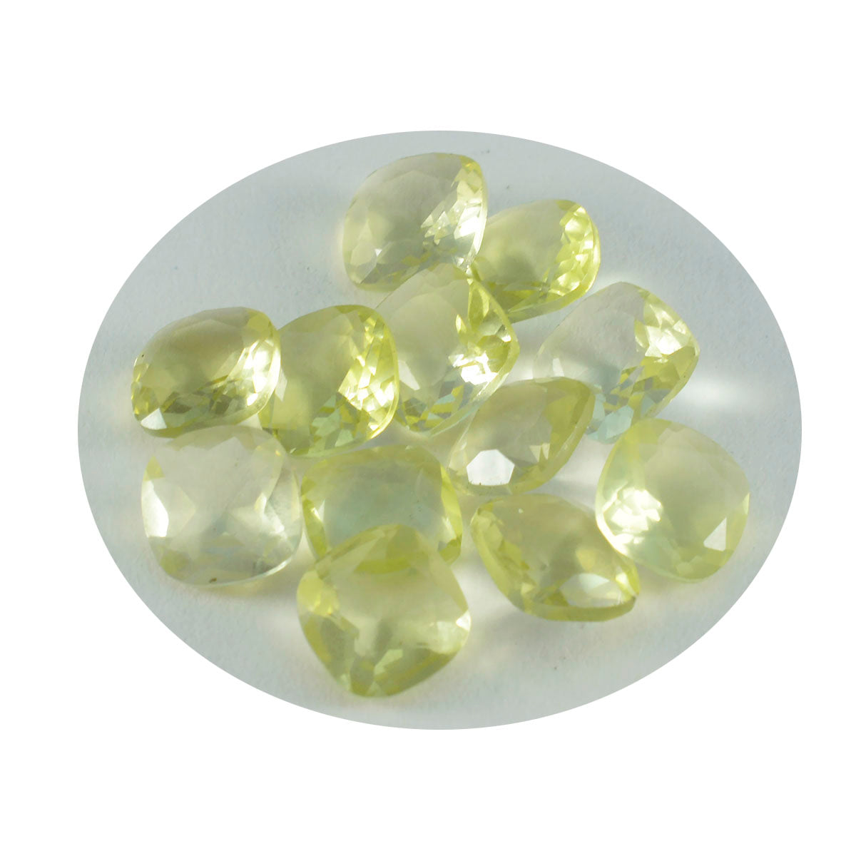 Riyogems 1PC Yellow Lemon Quartz Faceted 6x6 mm Cushion Shape beauty Quality Loose Gemstone