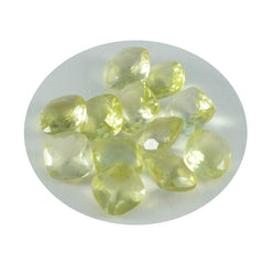 Riyogems 1PC Yellow Lemon Quartz Faceted 6x6 mm Cushion Shape beauty Quality Loose Gemstone