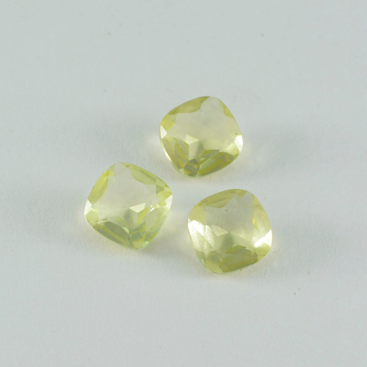 riyogems 1pc yellow lemon quartz faceted 8x8 mm cushion shape cute quality gems