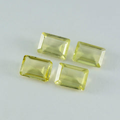 Riyogems 1PC Yellow Lemon Quartz Faceted 10x12 mm Octagon Shape attractive Quality Gemstone
