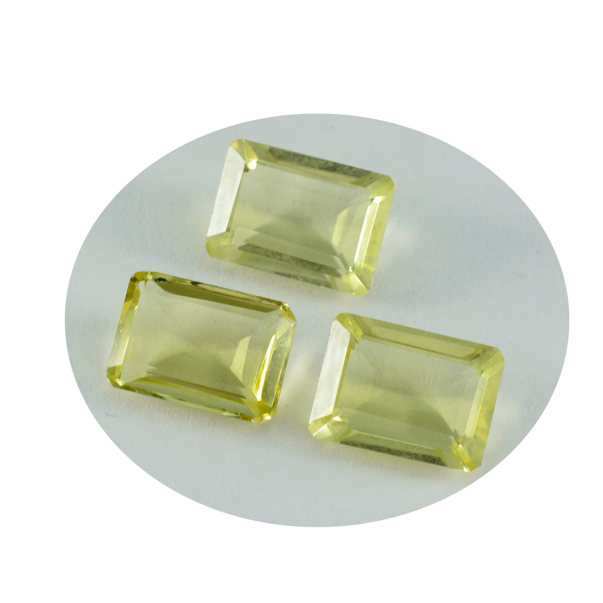 Riyogems 1PC geel citroenkwarts gefacetteerd 10x14 mm achthoekige vorm mooie kwaliteit losse edelsteen