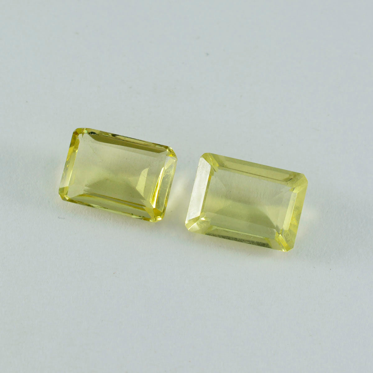 Riyogems 1pc quartz citron jaune à facettes 12x16mm forme octogonale belles pierres précieuses en vrac de qualité