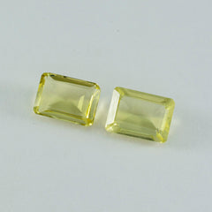 Riyogems 1PC Yellow Lemon Quartz Faceted 12x16 mm Octagon Shape handsome Quality Loose Gems