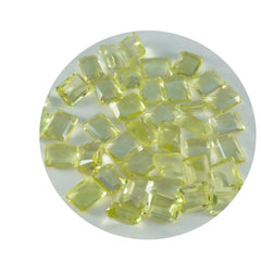 Riyogems 1PC Yellow Lemon Quartz Faceted 4x6 mm Octagon Shape A+ Quality Loose Gems