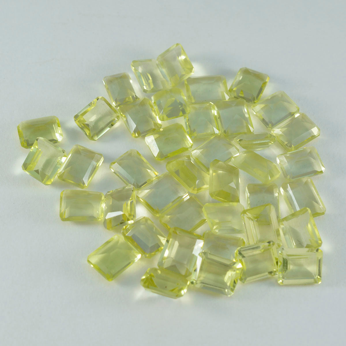 riyogems 1 pezzo di quarzo giallo limone sfaccettato 4x6 mm forma ottagonale qualità A+ gemme sfuse