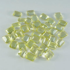 Riyogems 1PC Yellow Lemon Quartz Faceted 5x7 mm Octagon Shape A+1 Quality Loose Stone