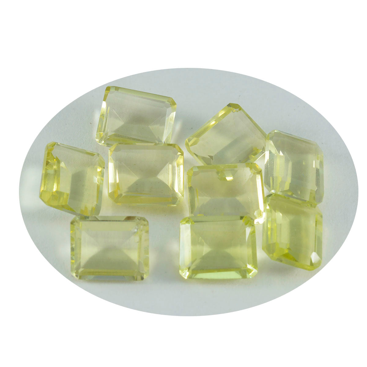 Riyogems 1PC Yellow Lemon Quartz Faceted 6x8 mm Octagon Shape A1 Quality Loose Gemstone