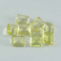 riyogems 1pc quartz citron jaune à facettes 6x8 mm forme octogonale a1 qualité pierre précieuse en vrac