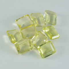 riyogems 1pz quarzo giallo limone sfaccettato 7x9 mm forma ottagonale gemma di buona qualità