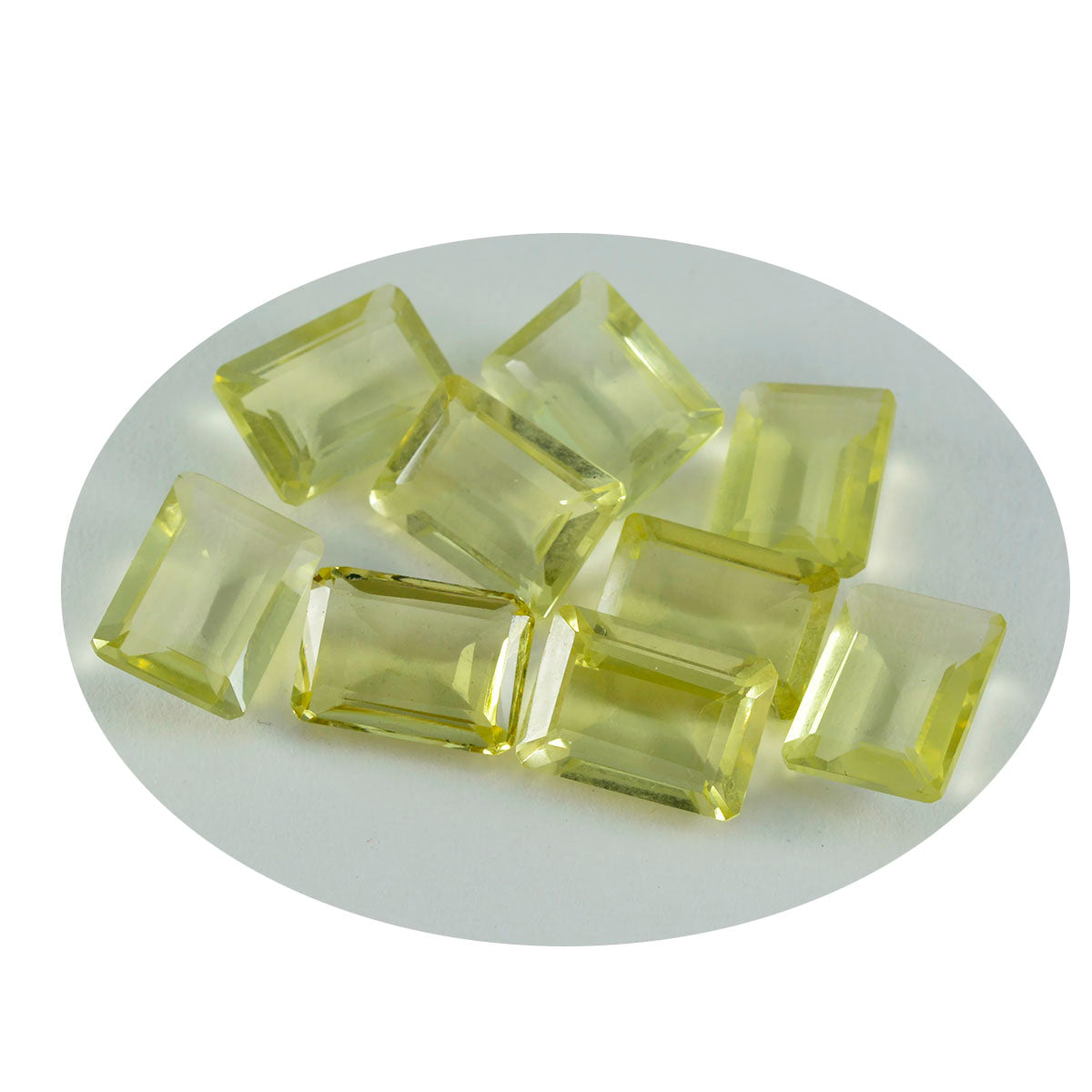 Riyogems 1PC Yellow Lemon Quartz Faceted 8x10 mm Octagon Shape Nice Quality Gems