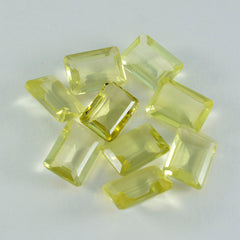 riyogems 1pc イエロー レモン クォーツ ファセット 9x11 mm 八角形の美しい品質の石