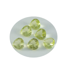Riyogems 1pc quartz citron jaune à facettes 11x11mm forme de coeur grande qualité pierres précieuses en vrac
