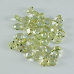 Riyogems 1PC Yellow Lemon Quartz Faceted 4x4 mm Heart Shape good-looking Quality Loose Stone