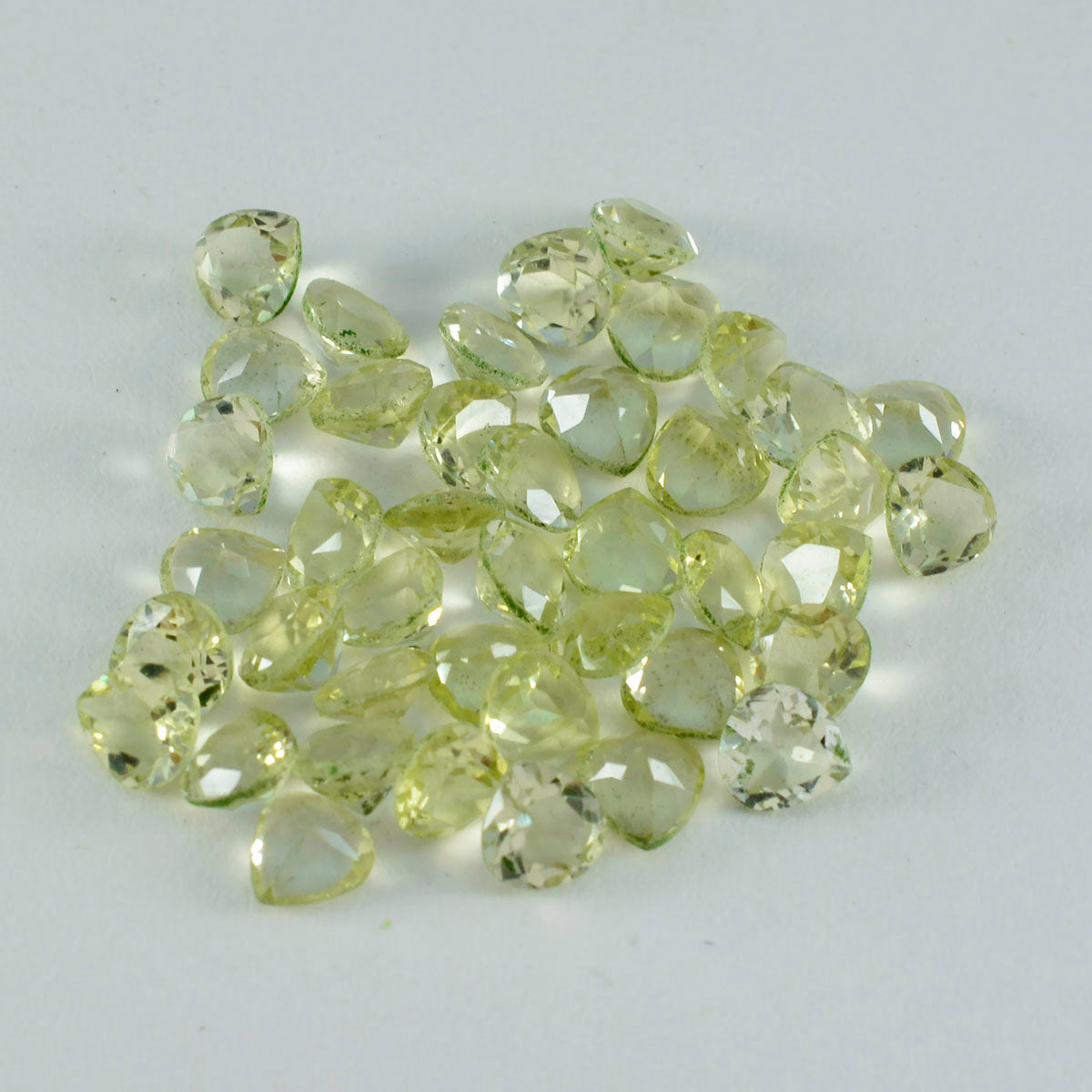 Riyogems 1PC Yellow Lemon Quartz Faceted 5x5 mm Heart Shape nice-looking Quality Loose Gemstone