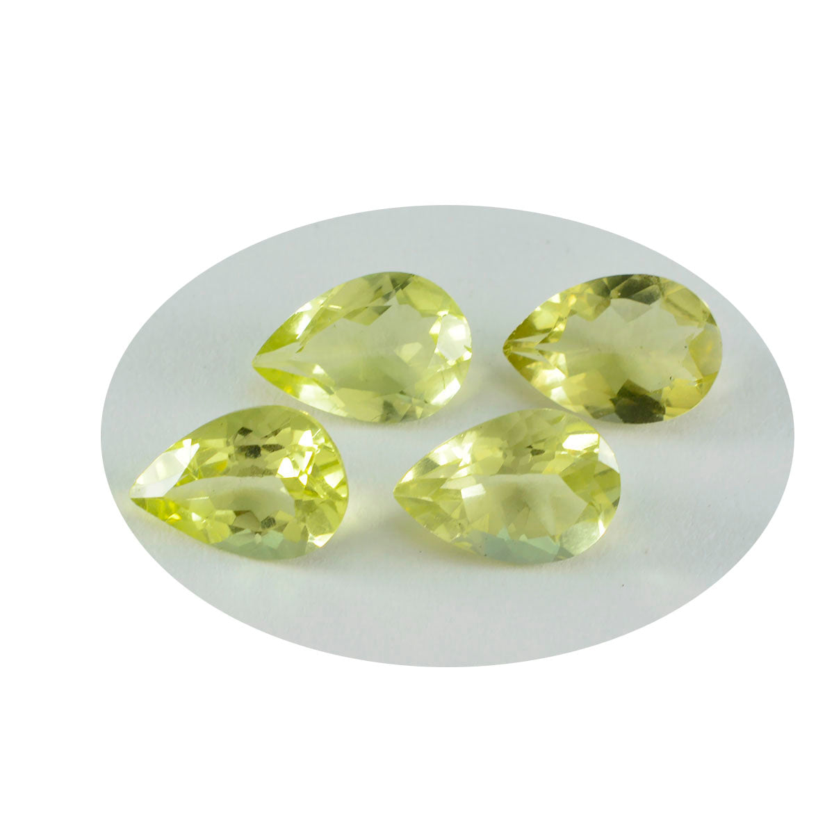 Riyogems 1pc quartz citron jaune à facettes 10x14mm forme de poire jolie pierre en vrac de qualité